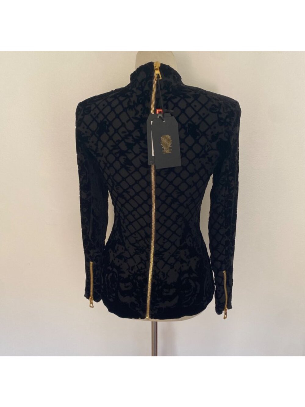 NWT H&M x Balmain Long Sleeve Top Floral Black - Picture 9 of 11